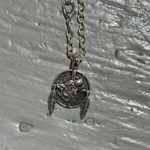 Wolf Pendant Necklace with 21” Chain